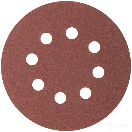 Круги абразивные шлифовальные перфорированные на ворсовой основе под "липучку" (Р100, 125 мм, 5шт.), CUTOP Profi