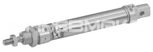 Миницилиндр пневматический ISO 6432, двустороннего действия, диаметр поршня 32мм, ход 75мм, демпферы, магнит