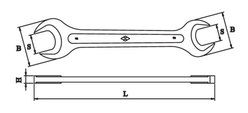 Ключ гаечный двусторонний 12х13 мм, омедненный