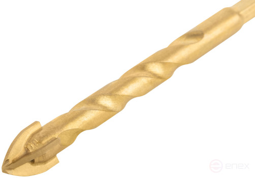 Сверло универсальное, 4 режущие кромки, титановое покрытие, шестигранный U-хвостовик под биту, 12х120 мм