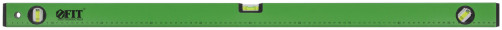 Уровень "Техно", 3 глазка, зеленый корпус, фрезерованная рабочая грань, шкала 1000 мм
