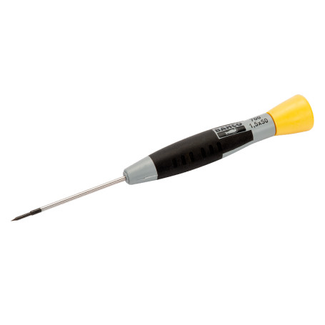 Precision screwdriver for screws with a slot of 1.5 x 50 mm