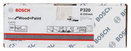 Шлифлист C470, в упаковке 50 шт. 150 mm, 320, 2608607840