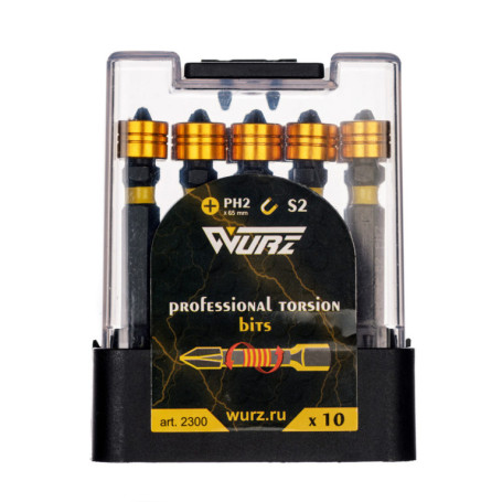 Бита торсионная с магнитным держателем PH2 х 65мм сталь S2 10шт.