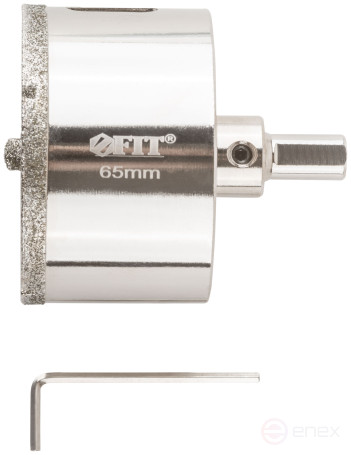 Коронка кольцевая по керамограниту, камню и кафелю алмазная с центровочным сверлом 65х70 мм