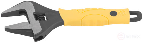 Adjustable key "Etalon", CrV, narrow jaws, scale, extra magnification.gripper, rubberized.handle 150mm (34mm)