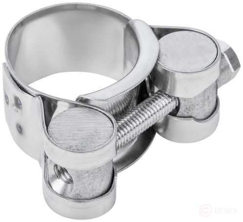 The clamp is a crimping power hinge, stainless steel.steel 23-25 mm