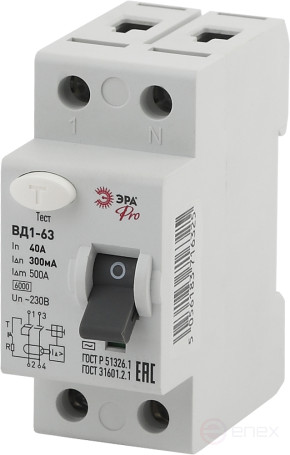 УЗО ЭРА PRO NO-902-57 ВД1-63 2P 40А 300мА