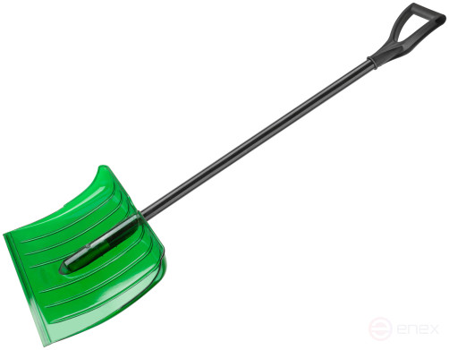 Snow shovel, polycarbonate, aluminum handle, large 520x375x1350 mm