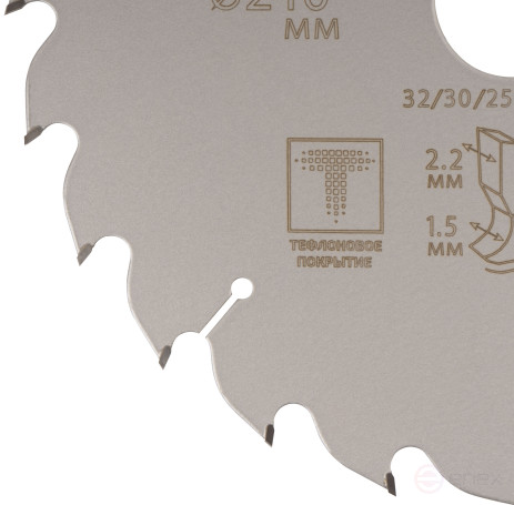 Диск пильный по дереву с тефлоновым покрытием 24Т, CUTOP Profi plus, 210 х 1,5/2,2 х 32/30/25,4/20 мм