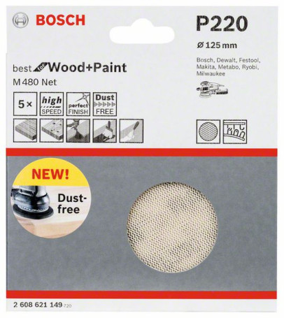Шлифлист 125 mm, 220, 2608621149