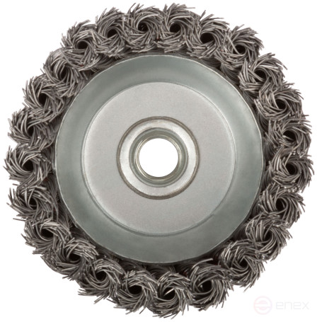 Cup plate, M14 nut, 100 mm twisted steel wire