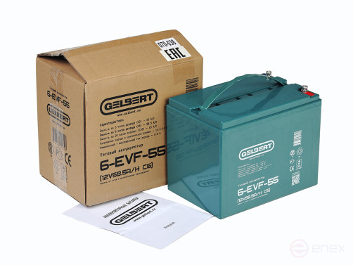 Тяговый аккумулятор Gelbert 6-EVF-55 (12V58.5A/H C5)