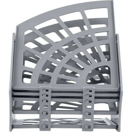 Лоток для бумаг веерный СТАММ "Эконом", 5-ти секционный, серый