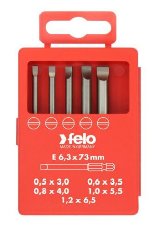 Felo SL Industrial 73 mm bit set in a case, 5 pcs 03091716