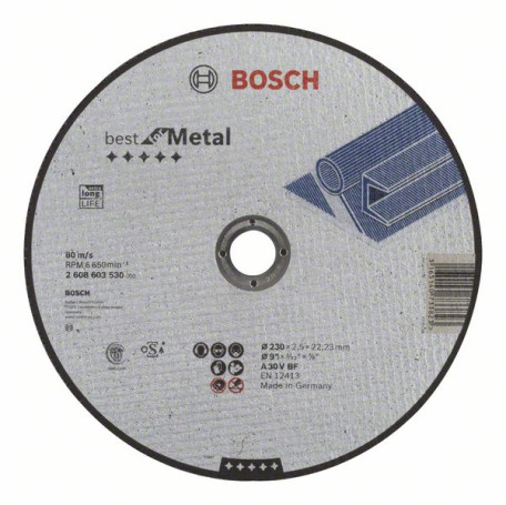Cutting wheel, straight, Best for Metal A 30 V BF, 230 mm, 2.5 mm