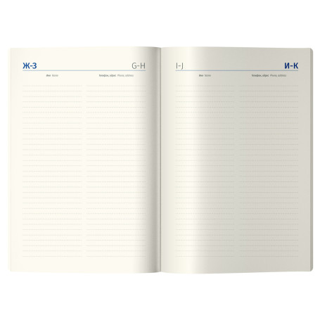 Undated diary, A5, 136 l., leatherette, Berlingo "Envy", blue section, purple/blue
