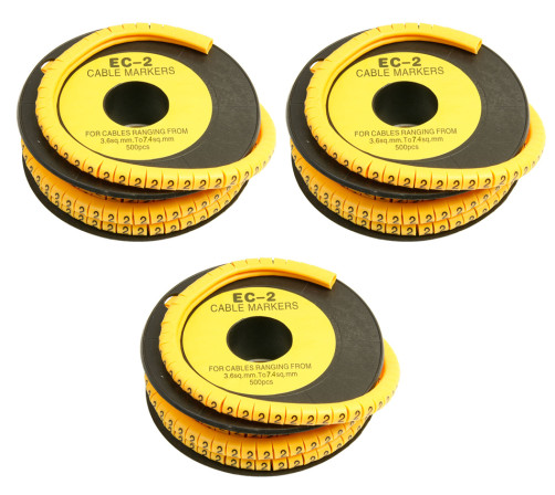 Cable marker Ripo yellow, diameter 7.4mm, digit 4