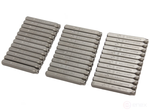 Cyrillic letter stamps 5mm (HRC 60+-2 degrees. DIN 1451) JTC