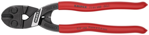 KNIPEX CoBolt® bolt cutter, L-200 mm, cut: hole. soft. Ø 6 mm, cf. Ø 5.2 mm, TV. Ø 4 mm, royal. string Ø 3.6 mm, black, 1-k handles, holder