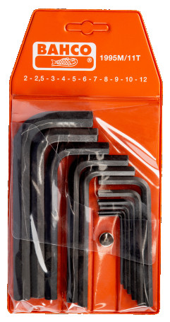 Набор шестигранных Г-образных ключей 2 - 12 мм, 11 шт