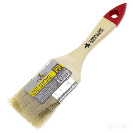Flat brush "Standard", 50 x 12mm, in/in 39mm, natural.bristles, Cheglok (12/720)