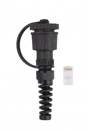 PLUG-IE-8P8C-P-C5 Industrial RJ-45 (8P8C) twisted pair connector, IP67, category 5e, with protective cover
