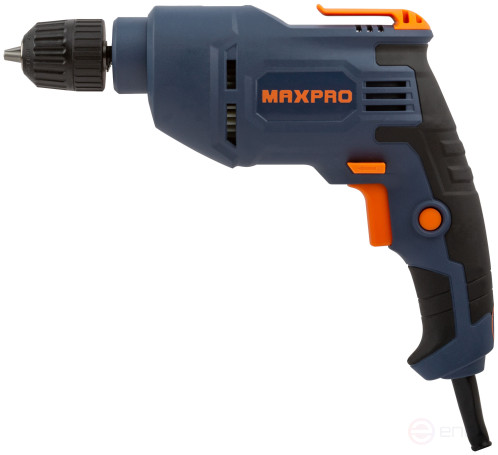 MAX-PRO Дрель электрическая 450 Вт; 0-2700 об/мин; быстрозажимной патрон 0,8-10 мм; 1,1 кг; резиновые вставки; кор.