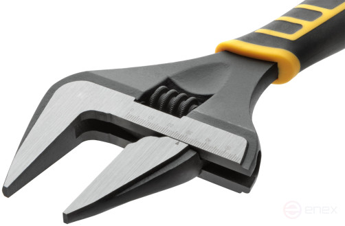 Adjustable "Style" wrench, narrow jaws, scale, extra magnification.gripper, rubberized. handle 300mm (60mm)
