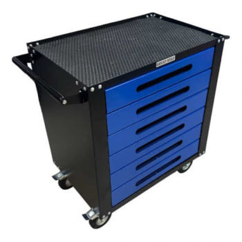 GWT-B6S tool cart (6 boxes, central locking system, enlarged wheels with brakes, closers, blue)