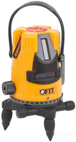 Уровень лазерный самоуспокаивающийся, зеленые лучи, горизонталь + 4 вертикали, диапазон 20 м, Li-Ion аккум., 2 уровня яркости, без треноги, коробка