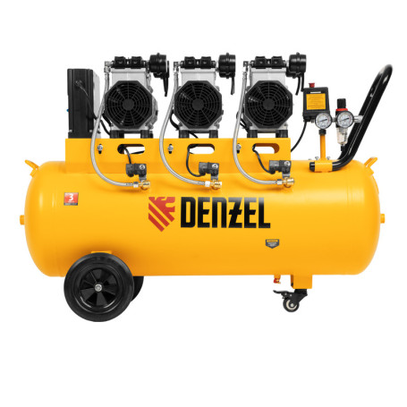 Oil-free compressor, low noise DLS 3300/100, 3300 W,3x1100, 100 l, 570 l/min ,control unit// Denzel