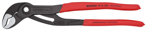 KNIPEX COBRA® клещи переставные с фиксатором, 70 мм (2 3/4"), под ключ 60 мм, L-300 мм, серые, 1-к ручки, держатель