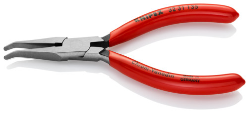Pliers for adjusting the relay, wide flat sponges without a notch 34 mm under 40°, L-135 mm, black, 1-k handles