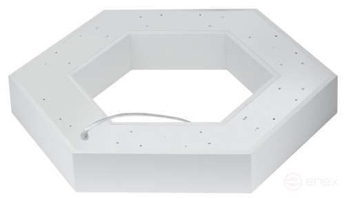 ERA Geometria LED Lamp SPO-123-W-40K-045 Hexagon 45W 4000K 2900Lm IP40 600*80 White Hanging Driver inside