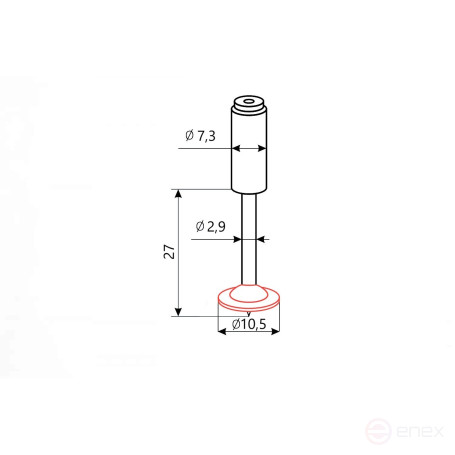 Гвозди монтажные пироксилиновые MSPO27 (шайба круглая, красная, 100 шт/уп) FEDAST