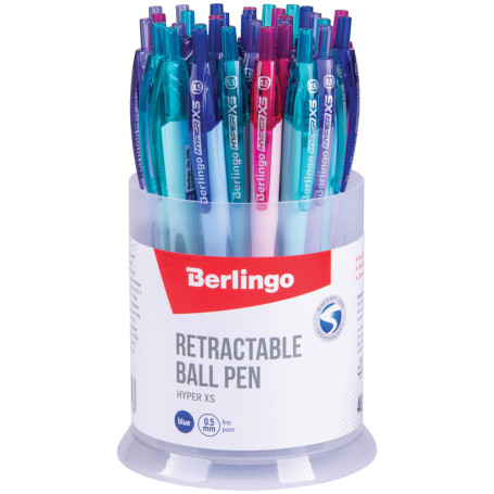 Ручка шариковая автоматическая Berlingo "Hyper XS", синяя, 0,5 мм, ассорти
