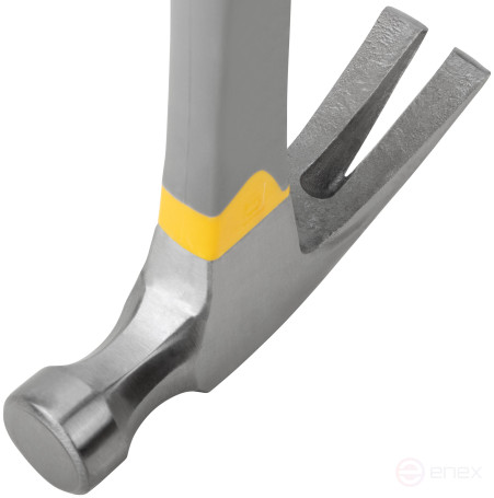 Молоток-гвоздодер, фиберглассовая усиленная 3-х цветная ручка, Профи 29 мм, 450 гр.