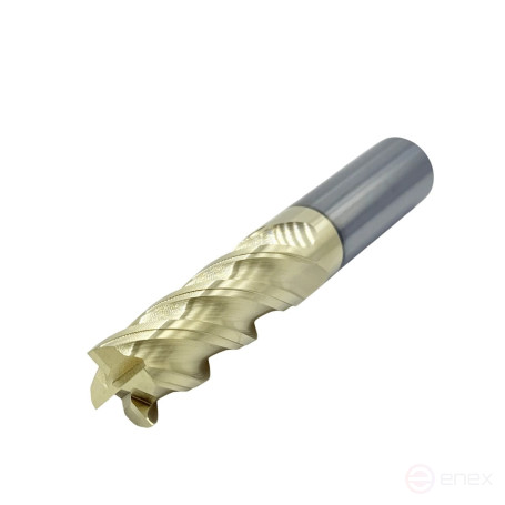 Carbide end mill c/x f 16x45x100 mm z=4 stainless steel and titanium, coated with ZrN, HRC 68 TORNERI T026112
