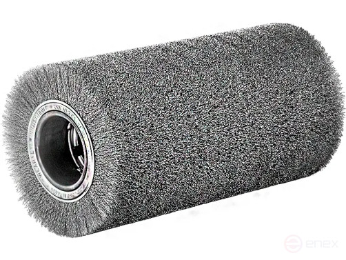 Щетка цилиндрическая гофрированная, Д300 мм, ширина 460 мм, нержавеющая гофрированная проволока ROH 0,20 мм, посадочное отверстие 100 мм