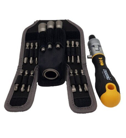 Felo Ergonic K rotary ratchet with a set of bits in a case, 16 pcs 06071604