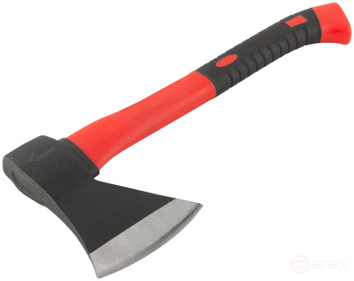 The axe is forged steel, reinforced fiberglass handle 800 gr.