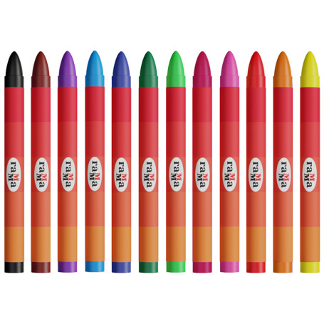 Wax crayons Gamma "Cartoons", 12 colors, round, cardboard. packaging, European weight NEW