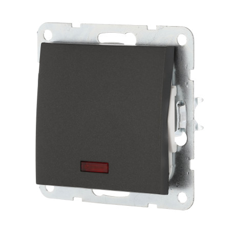 Выключатель 1-кл., c индикатором (схема 1L) 16 A, 250 B (черный бархат) LK60