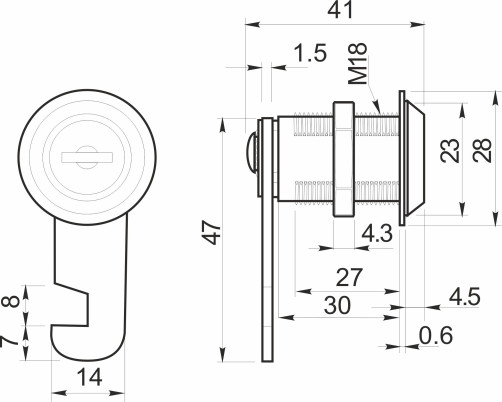 Swing door lock, mechanical 103-30 AKS