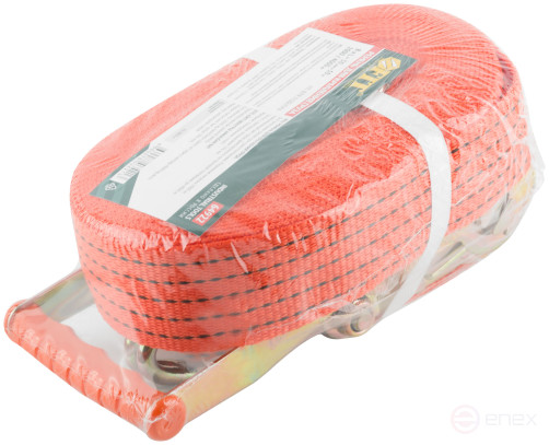 Load fastening strap, ratchet mechanism 196 mm, tape 50 mm x 10 m, 2000 / 4000 kg