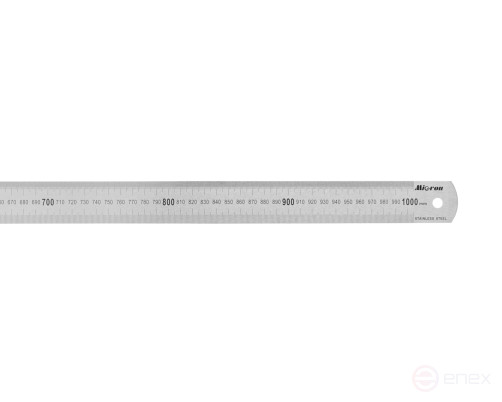 Линейка измерительная 1000х35мм металлическая Micron с поверкой