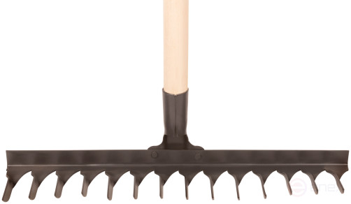 Грабли, витой зуб, 14 зубьев, с деревянным черенком