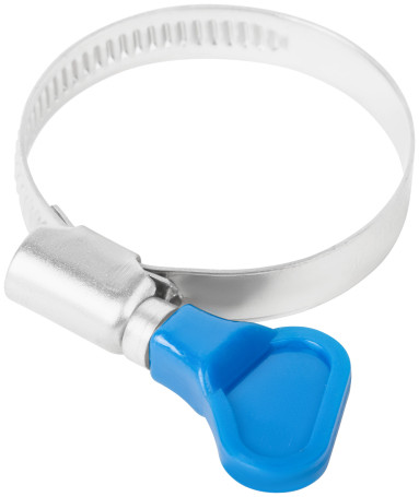 Knurled crimping clamp with a key, 9 mm wide, stainless steel.steel 30-45 mm