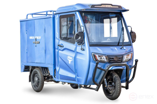 Грузовой электротрицикл Rutrike КАРГО Кабина Дуал, темно-синий